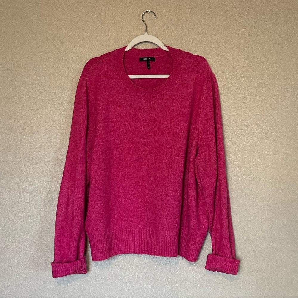 BCBG Paris Hot Pink Crew Neck Sweater
